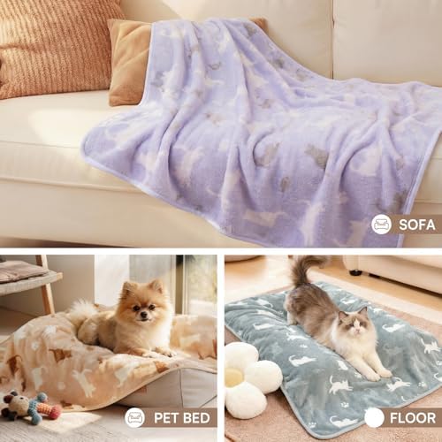 Luciphia 3 Pack Cute Cat Blankets Cozy Small Throw for Pet Puppy,30"x20" - Image 6