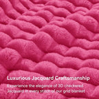 BEDELITE 3D Checked Hot Pink Fleece Twin Throw Blanket for Bed, 60x80 Inch - Image 3