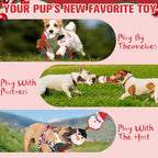EXPAWLORER Christmas Dog Squeaky Toy - Interactive Doggie Rope Toy with Squeaker, Tug of War Pull Rope Teeth Cleaning, Tough Cotton Chew Toys for Small Medium Dogs Puppies Deer+Santa Claus+Snowman - Image 6