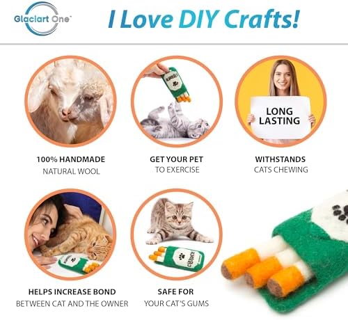 Glaciart One Catnip Cigarette Pack Cat Toy, Funny Wool Felt Kitten Toy for Boredom, Exercise and Play, Filled with Dried Catnip - Image 2