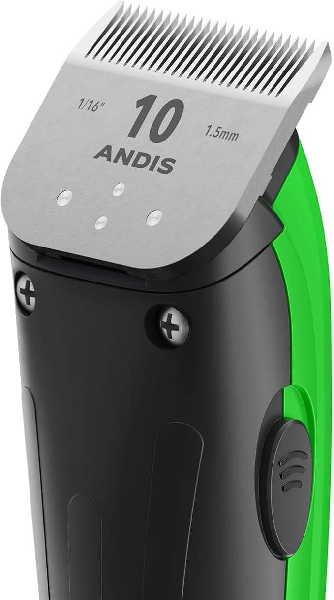 Andis 561121 Dr. Pol Easy Clip Versa Clipper Kit, 10 & 7FC Blades, Green | Includes 4 attachment combs, steel comb & nail clipper, dog grooming kit for all dog types