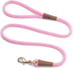 Mendota Pet Snap Leash - British-Style Braided Dog Lead, Made in The USA - Pink, 1/2 in x 6 ft - for Large Breeds