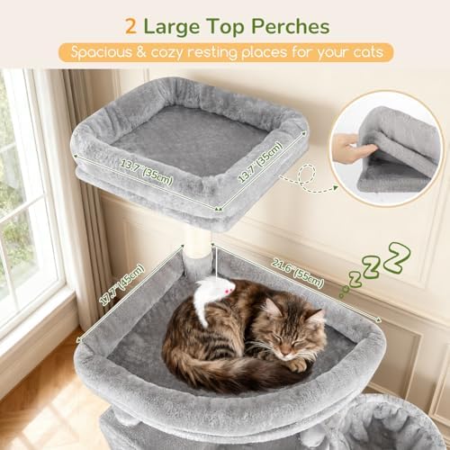 Globlazer 82in Extra Large Cat Tree Tower for Indoor Cats Large Adult, S82 - Image 2