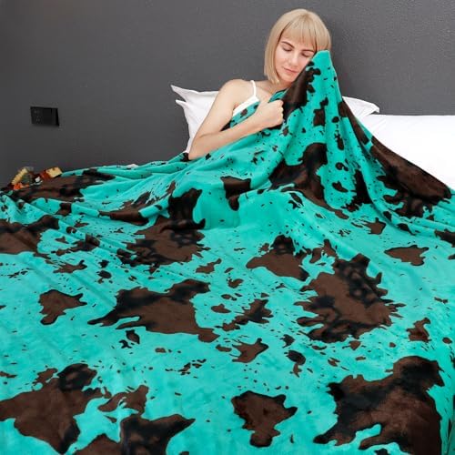 Queen Size Blankets for Bed - Teal Blue Soft Queen Fleece Throw Blanket Full Size Turquosie Fuzzy Cozy Bedding for Bed Couch All Seasons Bedroom Home Decor 90"x90" - Image 3