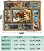 Western Cowboy Blanket for Girls Women Boys Men Adults Kids Soft Cozy Fleece Country Wild West Throw Blankets Gifts Warm Flannel Plush Stuff Lightweight Decorative for Couch Bed Sofa 60"X50" - Image 7
