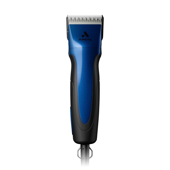 Andis 68520 Excel Professional 5-Speed Detachable Blade Clipper Kit, Blue | Includes world-class CeramicEdge blade that stays cool & sharp, dog grooming clippers, 14ft cord