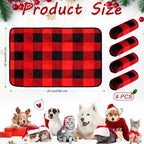 Tatuo 4 Pcs Fleece Dog Blanket for Puppy Cat, Red, 24 x 16 in, Plaid - Image 6