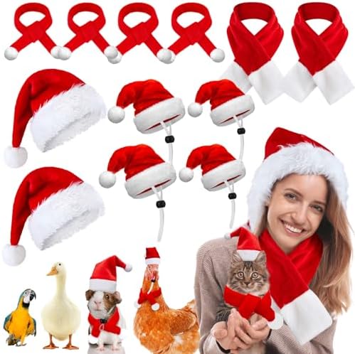 Weewooday 12 Pcs Mini Christmas Santa Hat Scarf Set,Mix Size, Classic Style by Weewooday
