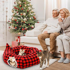 Dansydaisy Cat Tunnel Christmas Tree Skirt Red Black, 33.9 Inch Bed Cave - Image 5