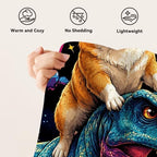 Corgi Blanket Funny Cartoon Corgi Dinosaur Throw Blanket Gifts for Corgi Lovers Girls Boys Kids Men Women Adults Super Soft Cozy Plush Fluffy Fuzzy Fleece Blanket Home Decor 60''X80'' - Image 7