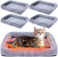 Sintuff 4 Pack Self Warming Cat Bed 15.7 x 11.8 Inch Cat Bed for Indoor Cats Heated Pet Crate Mat Extra Warm Thermal Dog Pad Anti-Slip Puppy Kitten Cushion for Pet Lovers Winter Gifts for Christmas by Sintuff