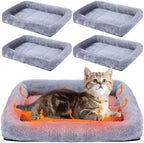 Sintuff 4 Pack Self Warming Cat Bed 15.7 x 11.8 Inch Cat Bed for Indoor Cats Heated Pet Crate Mat Extra Warm Thermal Dog Pad Anti-Slip Puppy Kitten Cushion for Pet Lovers Winter Gifts for Christmas by Sintuff
