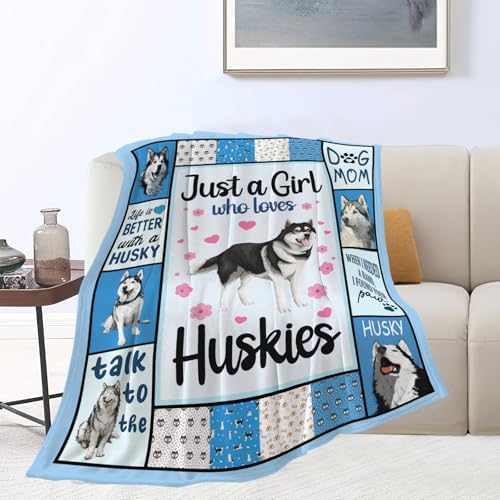 Husky Throw Blanket Husky Puppy Stuff Gifts for Dog Lover Kids Girls Boys Adults Women Men Soft Cozy Warm Plush Fluffy Fuzzy Fleece Blanket Decor 60''X80'' - Image 7