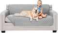 Sofa Shield® Couch Slip Covers for Dogs, Reversible Furniture Protector with Strap, Stain and Tear Resistant Cushion Cover, 62 inch Seat, Machine Washable Slipcover Pets, Cats, Light Gray