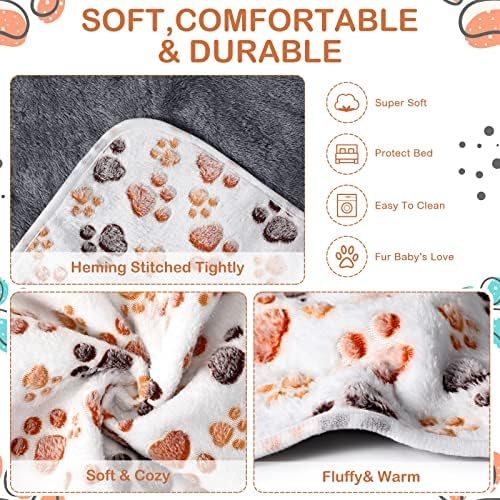 Reginary 4 Pcs Guinea Pig Fleece Cage Liners, Paw Print, 35 x 24 Inch - Image 4
