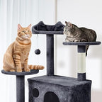 Yaheetech 80in XL Multi-Level Cat Tree, Double Caves, Perches, Sisal Posts - Image 6