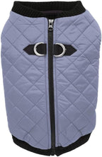 Gooby Fashion Vest Dog Jacket - Gray, X-Large - Warm Zip Up Bomber Vest with Dual D Ring Leash - Winter Water Resistant Small Dog Sweater