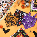 Huhumy 100 Pcs Halloween Dog Bandanas Bulk Pet Scarf Bibs Neckerchief Decor - Image 6