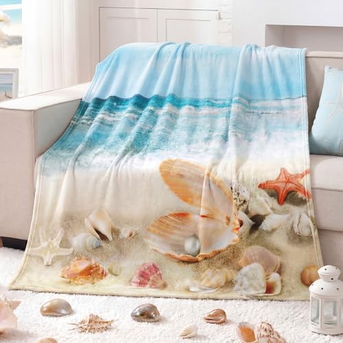 Breling Nautical Coastal Throw Blanket Beach Themed Gift 50x60 Inch by Breling