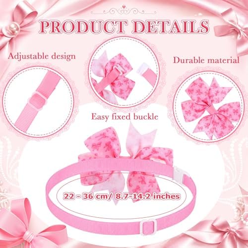 Talltalk 120 Pcs Pink Bow Dog Bow Tie Basic Collar Set - Image 6