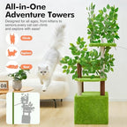 Woochpet 60"Large Cat Tree with Scratching Post,Tall Cat Tower with Hammock - Image 5