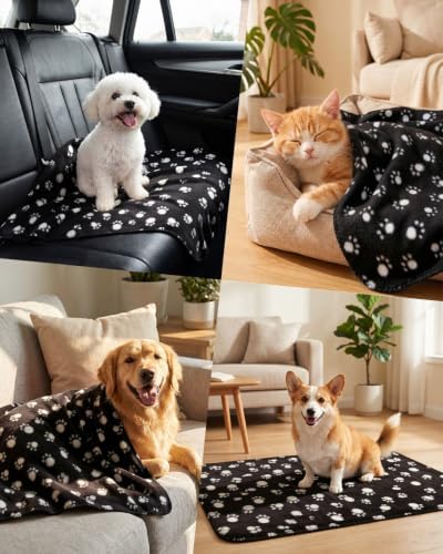 Comsmart Dog Blankets, 6 Pack Fleece Pet Blankets, 24x28 Inches, Black - Image 7