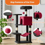 DUMOS 44 in Cat Tree Tower with Natural Sisal Scratching Posts - Image 3