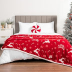 PAVILIA Red Reindeer Christmas Sherpa Throw Blanket, Ultra Soft Reversible Fleece Sherpa 50x60 Winter Blanket for Couch & Bed, Cozy Christmas Home Decor Holiday - Image 7