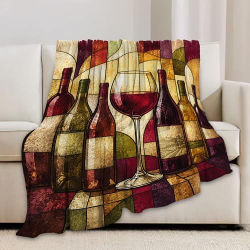 Abstract Wine Throw Blanket Gifts for Girls Women 80"X60" - Image 4