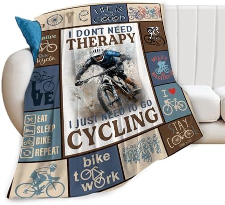 Bicycle Cycling Blanket Mountain Bike Throw Blanket Decor Stuff Cozy Flannel Fleece Soft Plush Fuzzy Warm Lightweight Bedding Gifts for Women Girls Kids 80"X60" by Unknown