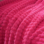 Puncuntex Fleece Throw Blanket Hot Pink 60"×80" with Square Grid Design - Image 7
