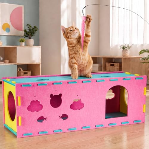 AsFrost 33inch Interactive Cat Toy Feather Toys Playhouse for Indoor Cats - Image 6