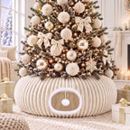 Christmas Tree Cat Tunnel 36 in Donut Bed, Beige, Flannel, Corduroy by SilTriangle