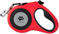 16 ft Retractable Dog Leash for Extra Large Dogs up to 130 lbs,Tangle-Free Nylon Tape,Red Dan24 XL