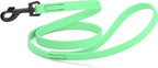 Dogline Biothane Waterproof Dog Leash Strong Coated Nylon Webbing with Black Hardware Odor-Proof Easy to Clean High Performance for Small or Large Dogs Made in USA 4 or 6 ft Lead, Sea Foam Green