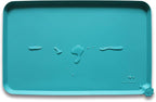 Hoki Found Silicone Non Slip Pet Feeding Mats - Dog Cat Bowl Placemats - Waterproof Food Mats for Floors - Teal