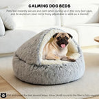 YUDANSI Dog Beds Medium Size Dogs - Calming and Deluxe Plush Dogs cave Bed Removable and Washable with Zipper Cave Beds Medium Dog Cat Bed 32x32Inch, Built-in Support, Stable and Not Collapsing