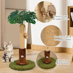 Woochpet 25" Kitten Scratching Post,sisal cat Scratcher Tree with Leaves - Image 4
