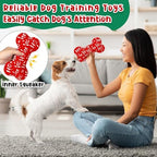 6 Pack Christmas Dog Squeaky Bone Toys Plush Interactive Dog Pets Birthday Bone Shape Stuffed Chew Toys for Puppy Small Medium Large Squeak Toss Play - Image 6