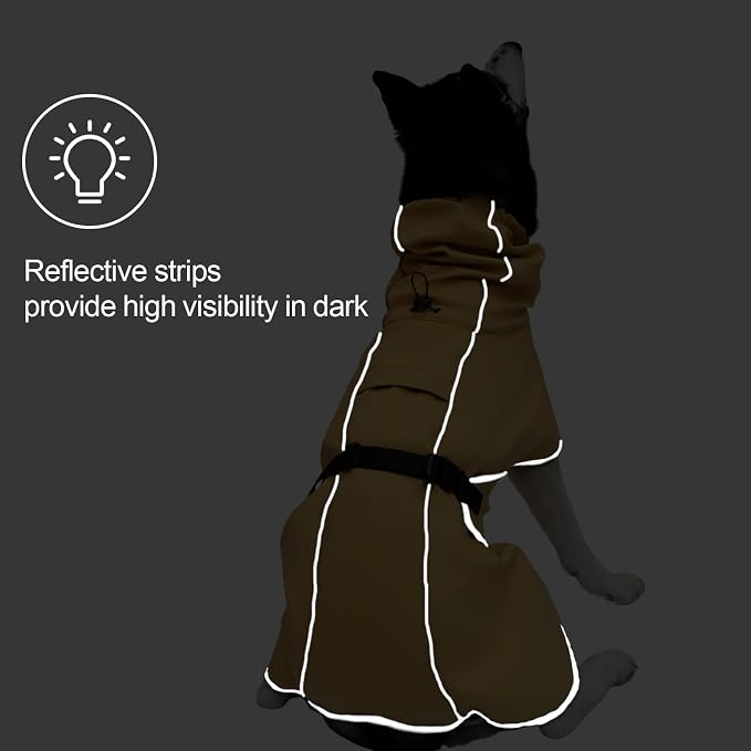 DELIFUR Medium Dog Raincoat Waterproof - Adjustable Dog Poncho Raincoat Lightweight Rain Jacket with Soft Lining for Medium Dog Yellow (Medium)