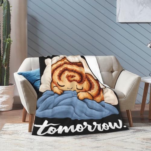 Sleepy Cinnamon Roll Blanket Throw Gift for Girls Women 60"X50" - Image 2