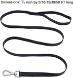 Waterproof Dog Training Leash 50FT 30FT 15FT 10FT 5FT Heavy Duty Recall Long Lead for Large Medium Small Dogs (30FT, Black)