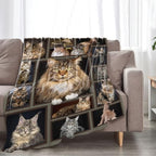 Cat Blanket for Girls Women Boys Men Adults Kids Soft Cozy Fleece Maine Coon Throw Blankets Gifts for Cat Lovers Warm Flannel Plush Stuff Lightweight Decorative for Couch Bed Sofa 60"X50" - Image 6