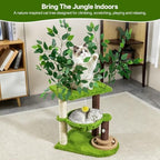 Woochpet 33.5-Inch Cat Tree with Leaves for Indoor Cats - Image 4