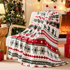BEDELITE Christmas Stripe Blanket for Decor & Gift, Red Green, 50"x60" by BEDELITE