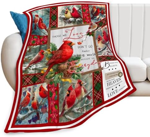 Cardinal Throw Blanket Red Bird Cardinal Stuff Gifts for Kids Girls Boys Adults Women Men Soft Cozy Warm Plush Fluffy Fuzzy Fleece Blanket Christmas Decor 50''X60'' - Image 7