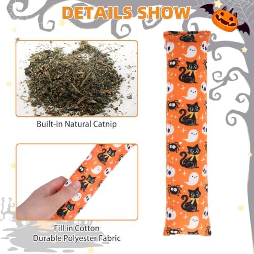 KOOLTAIL Cat Catnip Toys for Halloween, 3 Pack Durable Soft Kicker Toy Filled with Natural Catnip, Interactive Bite Resistant Chew Teeth Cleaning Gift for Indoor Cats Kitten - Image 5