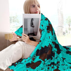 Teal Throw Blanket for Women, Soft Cozy Turquoise Fleece Blanket for Bed Couch, Teal Gifts for Women Men, Lightweight Home Bedroom Living Room Decor for All Seasons, 50x60 inches - Image 3