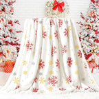 Touchat Christmas Throw Blanket, Fuzzy Fluffy Soft Cozy Blanket, Fleece Flannel Plush Microfiber Blanket for Couch Bed Sofa (50" X 60",White Snowflake) - Image 6