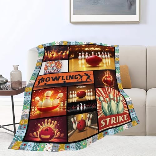 Bowling Blanket Bowling Throw Blanket Gifts for Bowling Lovers Women Men Boys Girls Kids Adults Super Soft Cozy Plush Fluffy Fuzzy Fleece Blanket Home Decor 60''X80'' - Image 6